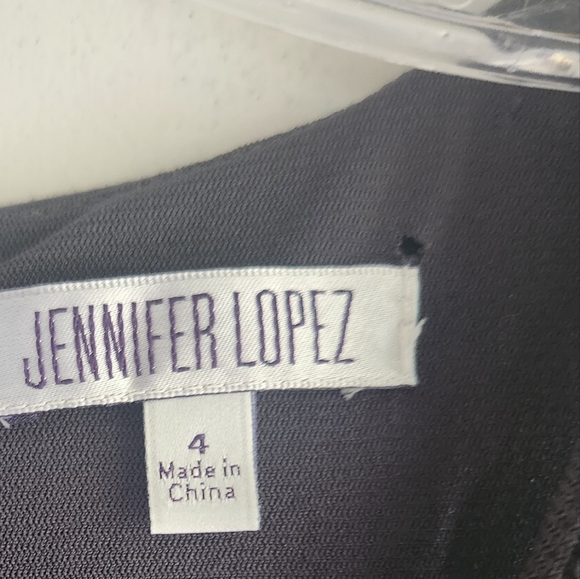 Jennifer Lopez Black Lace V-Neck Sleeveless Size 4 EUC Gray Dress - Picture 11 of 13